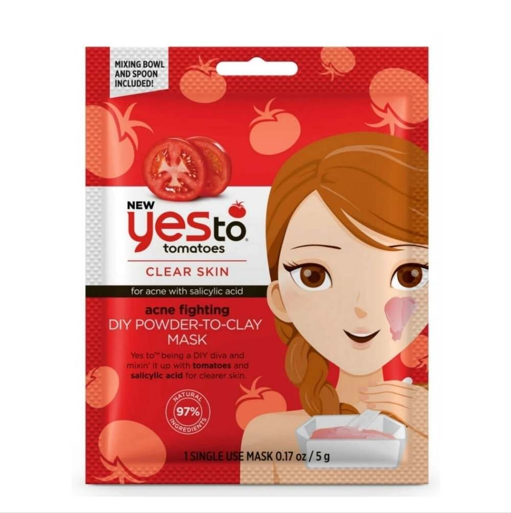 New Yes To Tomatoes Clear Skin DIY Powder-to-Clay Mask Set Of 2